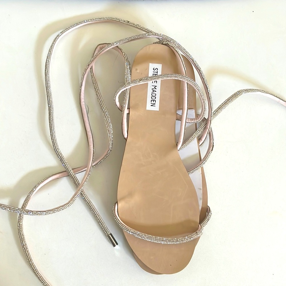 Lace Up Rhinestone Steve Madden Flats